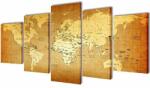 VidaXL Set tablouri de pânză imprimate cu harta lumii 200 x 100 cm (241597)