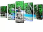 VidaXL Set tablouri de perete cu Buddha, 200 x 100 cm (241589)