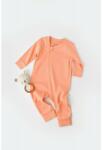 BabyCosy Salopeta cu fermoar cu maneca lunga si pantaloni lungi - 100%bumbac organic - Roz Piersica, BabyCosy (Marime: 6-9 luni) (BC-CSY3038-6)