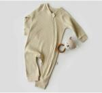 BabyCosy Salopeta cu fermoar cu maneca lunga si pantaloni lungi din 95%bumbac organic si 5% elastan - Crem, BabyCosy (Marime: 9-12 luni) (BC-CSYR4610-9)