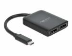 Delock Elosztó USB Type-C csatlakozóval (DP alternatív mód támogatás) 2 db. DisplayPort MST / VXP (87754)