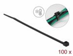 Delock Kábelkötöző ellenáll a hideg hőmérsékletnek hossza 150 x szélessége 3, 6 mm, 100 db. Fekete (19187)