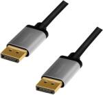 LogiLink DisplayPort cable, DP/M to DP/M, 4K/60 Hz, alu, black/grey, 1 m (CDA0100)