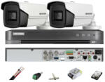 Hikvision Sistem de supraveghere HIKVISION 2 camere 8MP 4 in 1, IR 60m, DVR 4 canale, accesorii montaj, hard disk (36040-)