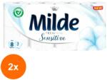 Milde Set 2 x 8 Role Hartie Igienica Milde Premium Sensitive, 3 Straturi (ROC-2XFIMMLHI027)
