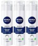 Nivea Men Set Nivea Spuma Ras Ten Sensibil, 3 Bucati x 200ml