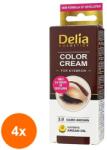 Delia Set 4 x Vopsea de Sprancene Delia Ulei Argan Dark Brown 3, 15 ml