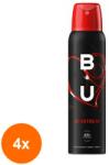 B.U. Set 4 x Deodorant Spray BU Heartbeat, Femei, 150 ml