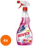 Rivex Set Solutie pentru Geam cu Pulverizator Rivex Roz-Bouquet, 4 Bucati x 750 ml (ROC-4XMAG0000186)
