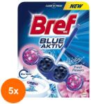 Bref Set 5 x Odorizant Toaleta Bref Blue Aktiv Fresh Flowers, 50 g (ROC-5XMAG1011689TS)