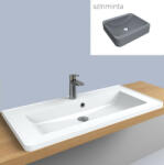 LunArt Tres beépíthető mosdó túlfolyóval 90x43 cm, szürke kvarc 5999123006868 (5999123006868)