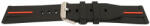  Curea silicon negru cu dunga roșie, telescop QR 22mm -62011 - ceas-shop