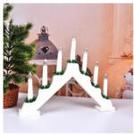  Adventi gyertyatartó WHITE WOOD 7 LED