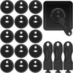 Ruhhy Konnektorvédő nyitó kulccsal, 15+3db, 3, 7 x 2, 3 cm, fekete