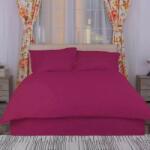 HomePuls Cearsaf de pilota 2 persoane Damasc Policoton dunga 1 cm, 180 x 220 cm, Rosu Visiniu