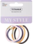 Titania Set elastice de păr colorate, 4 buc, roz + albastru + portocaliu + gri - Titania 4 buc