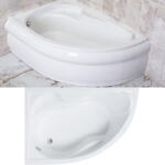 Favorit Siesta 150 x 100 cm, balos aszimmetrikus íves akril sarokkád csúszásmentes belsővel, előlappal, állvánnyal (AL320B)