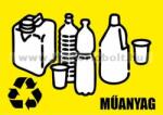 Hulladékgyűjtő címke 354221 Szelektív hulladékgyűjtő cimke műanyag felirat sárga