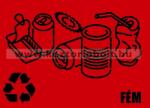 Hulladékgyűjtő címke 354224 Szelektív hulladékgyűjtő cimke fém felirat piros