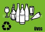 Hulladékgyűjtő címke 354223 Szelektív hulladékgyűjtő cimke üveg felirat zöld