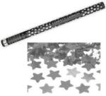 PartyDeco Konfetti ágyú, 80cm, ezüst csillagokat kilövő (LUFI131292)