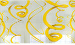 Amscan Spirális függő dekoráció sárga 55cm 12db a6705509 (LUFI862742)