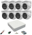 Hikvision Sistem de supraveghere Hikvision 8 camere 8MP, 2.8mm, IR 30m, DVR 8 canale 4K, accesorii (36056-)
