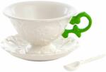 Seletti Teáscsésze csészealjjal és kanállal I-WARES, zöld, Seletti (SLT09858VER)