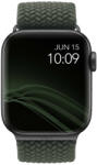 Apple Watch 1-6 (38 / 40 mm), szövet pótszíj, fonott, Uniq Aspen, zöld - tok-shop