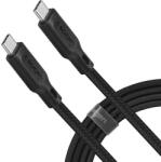  USB Type-C töltő- és adatkábel, USB Type-C, 150 cm, cipőfűző minta, gyorstöltés, Spigen Essential C11C1, fekete
