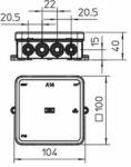 Obo-bettermann Kötődoboz falonkívüli műanyag 100mm x 100mm 40mm szürke IP55 A 14 OBO-BETTERMANN - 2000378 (2000378)