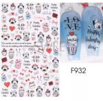  Körömmatrica - F932 Love Valentin Cica