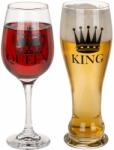 4-Home Pahare pentru cuplu King și Queen, 600 ml și430 ml Pahar