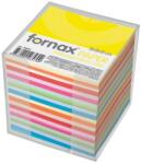 Fornax Kockatömb transzparens tartóban színes pasztell és intenzív 9x9x9cm, Fornax (000012644) - irodaikellekek