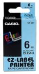 Casio Feliratozógép szalag XR-6X1 6mmx8m Casio víztiszta/fekete (XR6X1) - irodaikellekek