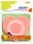 STICK N Öntapadó jegyzettömb STICK`N 70x70mm 360°-ban tapadó szív forma rózsaszín 50 lap (21545) - robbitairodaszer