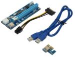 Makki Контролер/екстендер Makki MAKKI-SR135-270 008C, от PCI-E x1 към PCI-E x16 през USB 3.0 кабел, PCI-E SATA захранващ кабел, за добив на криптовалути (MAKKI-SR135-270)
