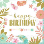 Amscan Happy Birthday Girl szalvéta 16 db-os 33x33 cm (DPA51210666)