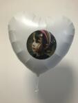  Egyedi fényképes, Héliummal töltött lufi, 18" (45cm) szív, fehér alapszín (LUFI500651)