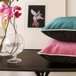  Set 2 Fete Perne Decorative din Catifea Bianca 45 x45 cm (PD10) Lenjerie de pat