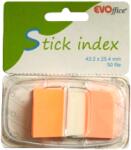 EVOffice Stick index plastic cu dispencer pop-up 43.2 x 25.4mm, culoare neon, 50 file
