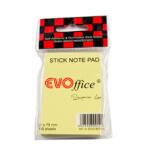 EVOffice Notite autoadezive 50x75 mm, galben pastel, 100 file