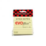EVOffice Notite autoadezive 75x75mm, liniat, galben pastel, 100file