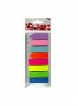 EVOffice Stick index plastic 44x12, 7mm cu rigla, 8 culori neon x 25 file (4 steag+4 sageata)