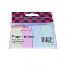 EVOffice Stick index autoadeziv hartie 20x50mm pe suport carton, 4 culori pastel x 50 file