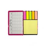 EVOffice Set notite adezive 75x75mm galben pastel, stick index hartie 13x45 mm, 5 culori neon, 100 file si mini planner de birou