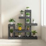 vidaXL Suport pentru plante, gri, 92x25x97 cm, lemn masiv de pin (822104) - comfy