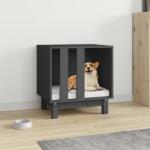 vidaXL Casă pentru câini, gri, 50x40x52 cm, lemn masiv de pin (822473) - comfy