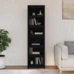 vidaXL Bibliotecă, negru, 50x35x183 cm, lemn masiv de pin (821723) - comfy Biblioteca