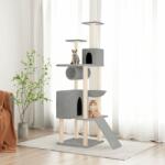 vidaXL Ansamblu de pisici, stâlpi din funie sisal, gri deschis, 168 cm (171700) - comfy
